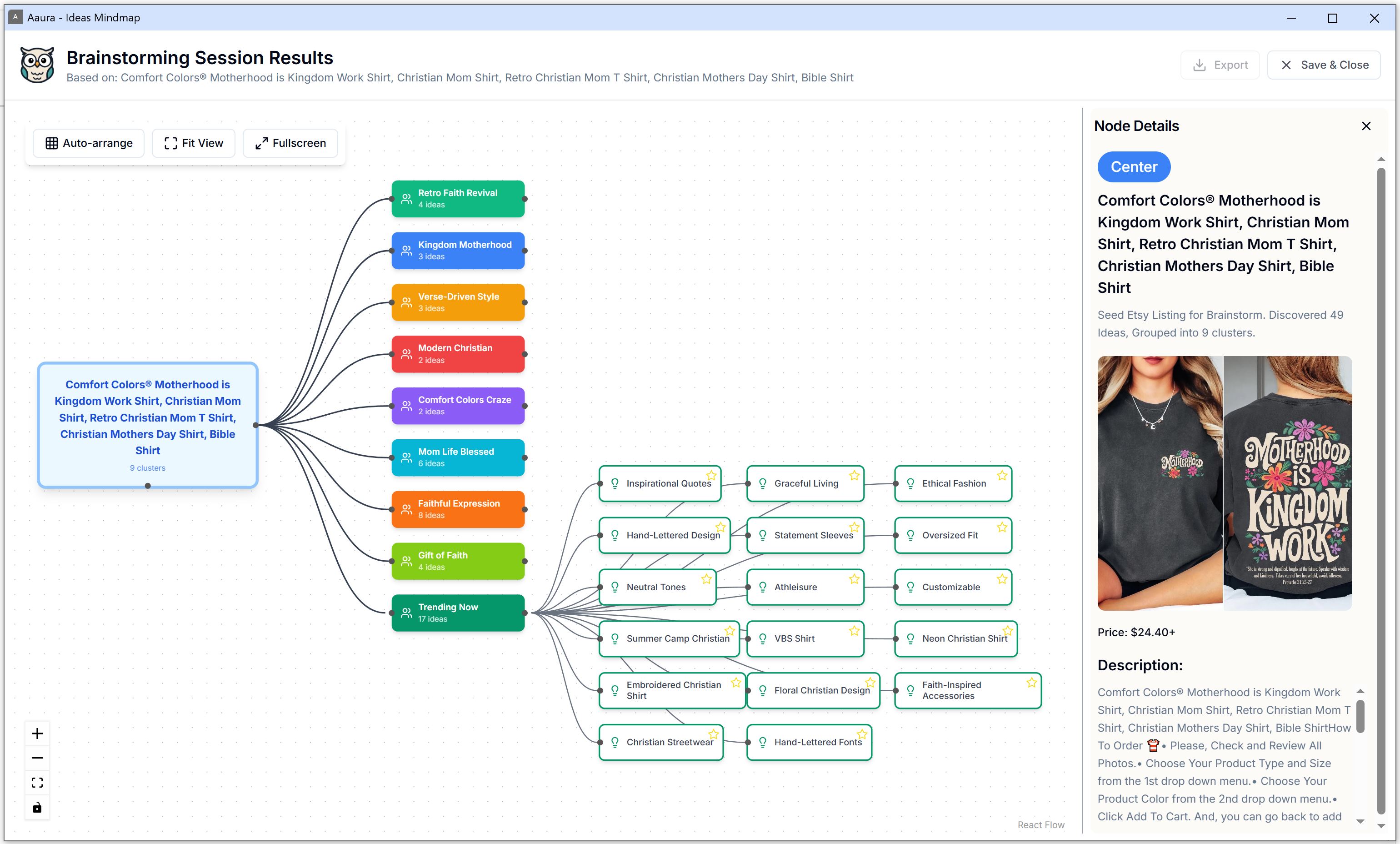 Brainstorm Assistant Mind Map Interface